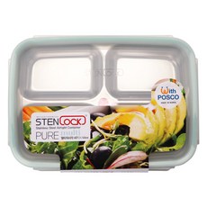 STENLOCK 史丹利 Pure多用途長方形不鏽鋼4格分裝密封保鮮盒, 1個, 1.1L