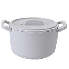 EasySili 圓形微波爐多功能矽膠鍋蒸鍋 1200ml, 灰色, 1個