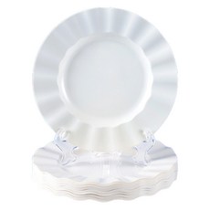 Lovely 可重複使用塑膠盤 象牙白 22cm, 15個, 1入