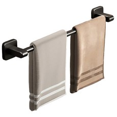 Yesodang 強力黏著無痕單桿毛巾架, 鎳黑色, 1個