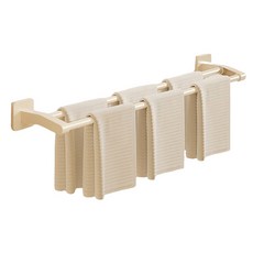 Yesodang 強力黏著免鑽孔雙層毛巾架, 奶油色, 1個