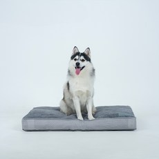 poflab 寵物高級空氣泡棉床墊 寵物犬用碎記憶棉, 1個, 灰色