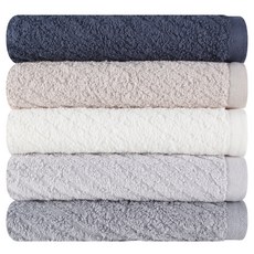 Songwol 松月 現代提花飯店級洗臉毛巾5件組 170g 30支精梳棉, 1套, 混色