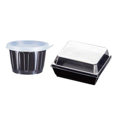 다이쓔 일회용 종이도시락통 블랙 550ml + 장국용기 세트, 20세트
