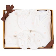 ORGANICMOM 兒童用 Boobiboo 新生兒純棉肚衣 + 手腳套 + 包巾組