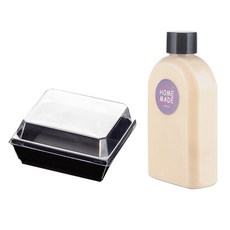 다이쓔 일회용 도시락통 블랙 550ml + 음료병 200ml 세트, 10세트