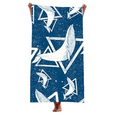 언헤브 편안한 비치타월 80 x 160 cm, 01 고래, 1개