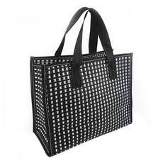 Elsso 大尺寸網眼肩背網紗沐浴包, 黑白色