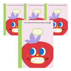 헬로우모리스 넓은줄노트 초등1~3, 딸기, 4개