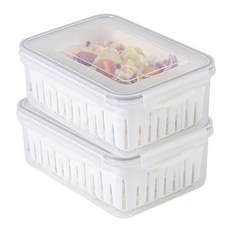 Nanu Dam 瀝水多功能瀝水籃密封容器 2L, 2個, 單品