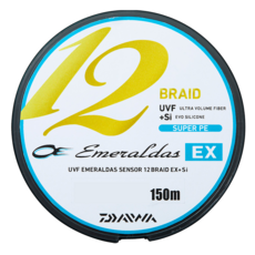 DAIWA UVF Emeraldas 感應器 12EX Si 12 編織釣魚線, 1個, 石灰綠、象牙色、空氣藍