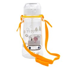 키친유 붕붕 어깨끈 빨대 물병, 혼합색상, 450ml, 1개