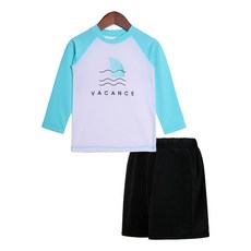 Uravi 兒童鯊魚防曬衣短褲上下套裝