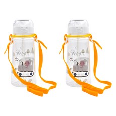kitchen U Vroom Vroom小熊背帶吸管水壺, 2個, 混色, 450ml