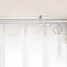 윈도우드레스 달팽이 커튼봉 10자, 화이트, 1개