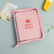 Kyungyi商店 馬卡龍珠光A5小卡活頁夾 + 雙面內頁30p組, 粉紅色, 1套