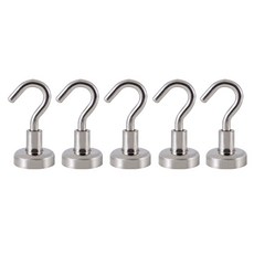 디지지 초강력 후크 자석고리 20mm, 실버, 5개