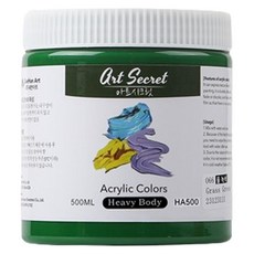 Art Secret 藝術家的秘密 Heavy Body 專家級高黏度壓克力顏料 066 草綠色, 1色, 500ml