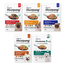 페노비스 생후 3개월령 이후 강아지 미트팡 화식사료 5종 세트, 80g, 5개