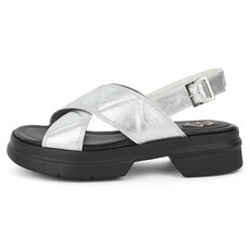 지쎄 여성용 천연양가죽 티토 스트랩 플랫샌들 4cm