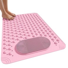 Sonio 圓形刷毛浴室防滑墊, 07 粉紅色, 1個