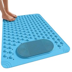 소니오 라운드 브러쉬 욕실 미끄럼방지 매트, 05 블루, 1개