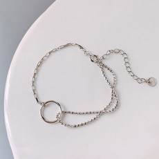 비아워게스트 여성용 써클 심플 레이어드 팔찌