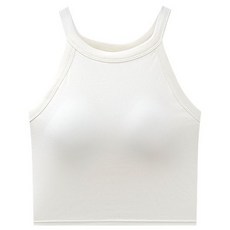 마켓피아 여성용 요가 필라테스 크롭 홀터넥 브라탑 나시