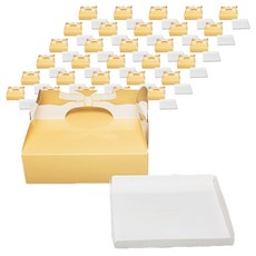 中央包裝 緞帶塔派盒 + 底座組, 50套, 黃色