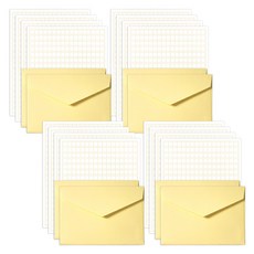 라지 원고지 편지지 16p + 봉투 8p 세트, 옐로우, 1세트