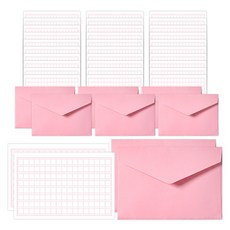 스몰 원고지 편지지 32p + 봉투 8p 세트, 스위트핑크, 1세트