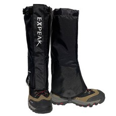 Expeak 防寒刷毛雙層防潑水防風長版護腿 2件組, 黑色