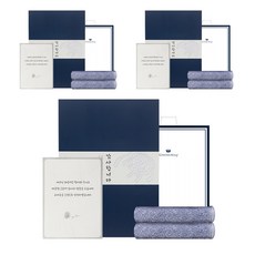 송월타월 솔리드 혼방 무지 수건 190g 뱀부사 2p + 띠지 + 감사장 세트, 하늘(수건), 3세트