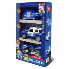 兒童用 Kids Pang Pang 1:20 緊急112 警察救援隊 旋律迴力車 3件組, 混合顏色