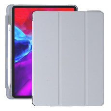 iPad 背面透明果凍智慧保護套, 灰色