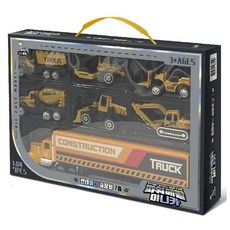 KIDS Pangpang 1 : 64 動力金屬迷你車 附貨櫃重型機具系列 7件組, 混合色