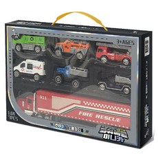 兒童用 키즈팡팡 1 : 64 動力金屬貨櫃消防車系列 7件組, 混合顏色, 1個