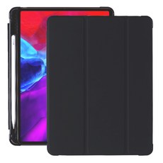 iPad 背面透明果凍智慧保護套, 黑色