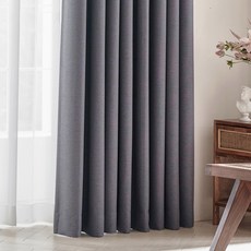 DECOZIO 布朗尼造型記憶遮光窗簾組, 深灰色