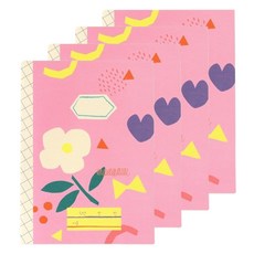 Shalala 寬行筆記本 小學1-3年級, 混色, 4個