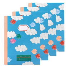 hello moris 藍天寬行筆記本 小學1-3年級, 混合色, 4個