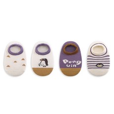 HARAROI 幼兒可愛企鵝襪子4雙組