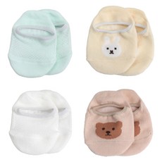 하이베이비키즈 하이베이비클럽 유아용 애니멀 시스루 덧신 4종 세트