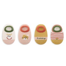 HARAROI 幼兒款浪漫貓咪襪子 4雙組