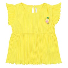 GUESS KIDS 女童涼感透氣石墨烯褶皺上衣