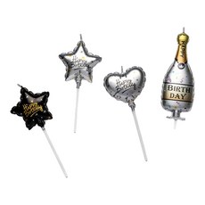 joyparty 生日蠟燭 生日星星蠟燭 + 生日愛心蠟燭 + 生日香檳蠟燭套裝, 混合顏色, 1套