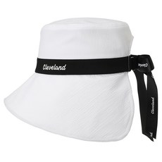 Cleveland GOLF 女款寬帽沿Logo緞帶裝飾漁夫帽 CGWCP42574, 1個, 白色