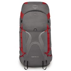OSPREY 女款 Eja Pro 55 大型揹包 55L, DALEGREY POINSETTIA RED