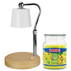 하리보 라지자 양키캔들 + 빛높이조절 우드 감성 캔들워머 세트, 화이트, 코코넛라임