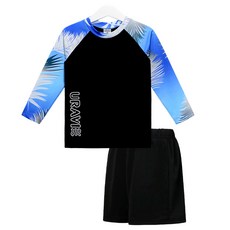 유라비 아동용 벨라즈 래쉬가드 하프 팬츠 상하의 세트